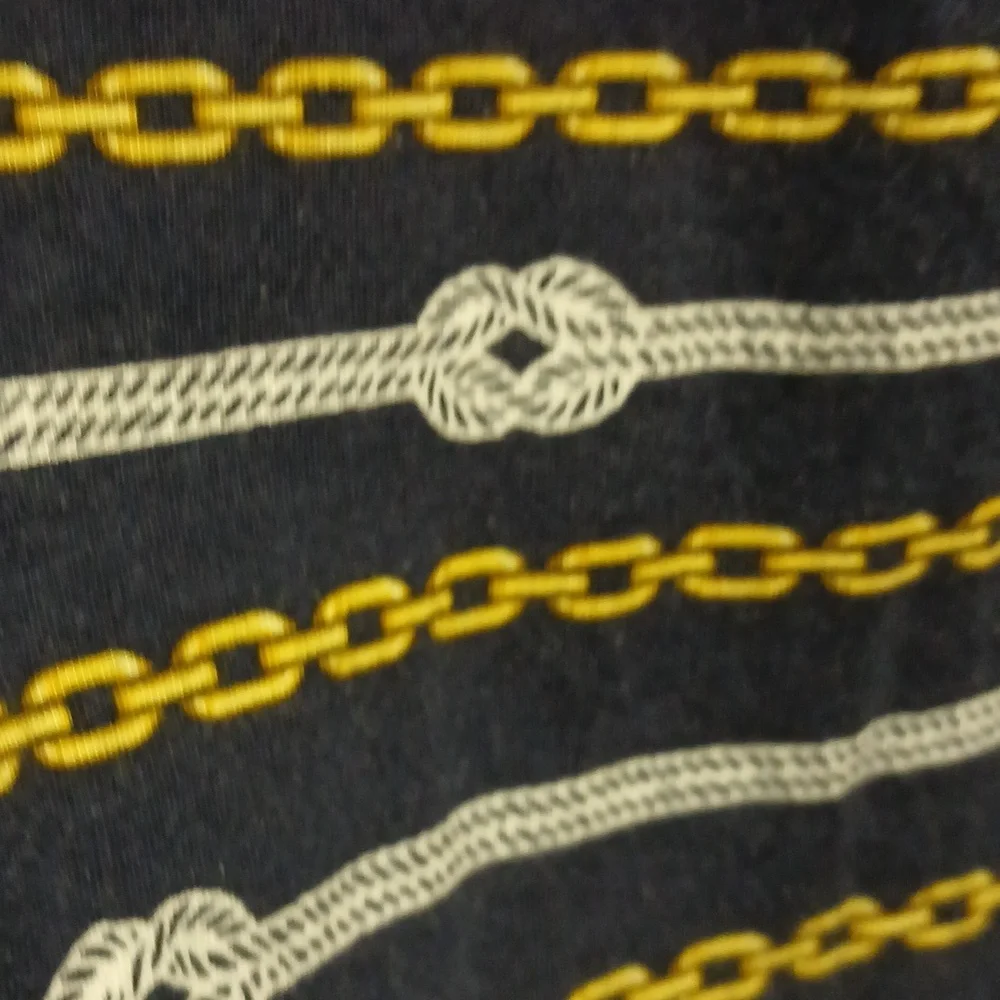 Michael Kors Nautical Navy Gold Chain Rope Bell Sleeve Peasant Top L - Picture 6 of 12